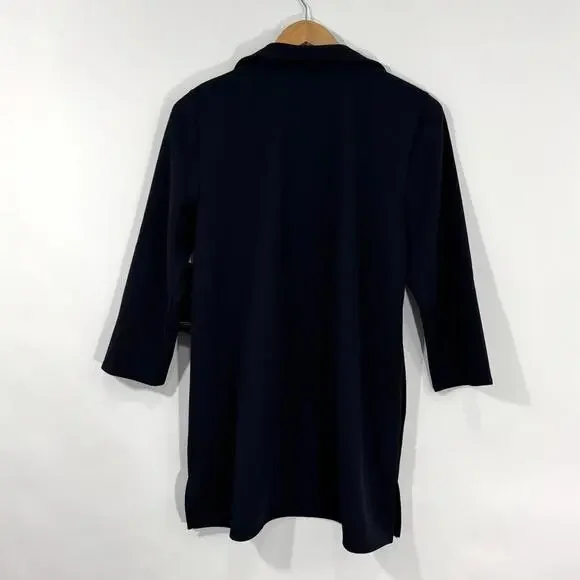 Alfani Women’s Size Medium Black Collared V Neck Tunic Top with Pockets NWT - Picture 8 of 8